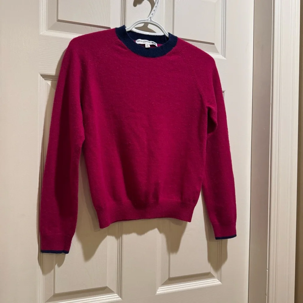 Uniqlo Ines de la Fressange 100% Cashmere Sweater Parisian Chic Rare Preppy - Picture 3 of 10